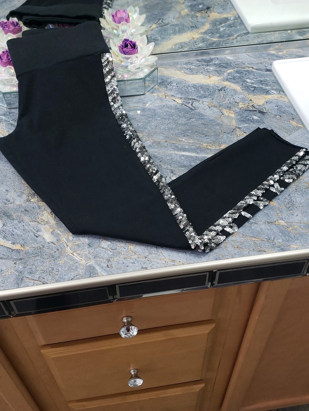PINK Victoria's Secret Leggings with Silver Sequins